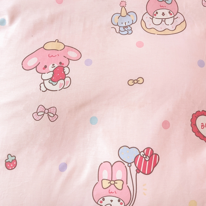 91家纺网 家纺一手货源 找家纺 琪琪阁家纺 2025新款A类全棉纯棉加牛奶绒包边款单被套四件套 可乐贝儿