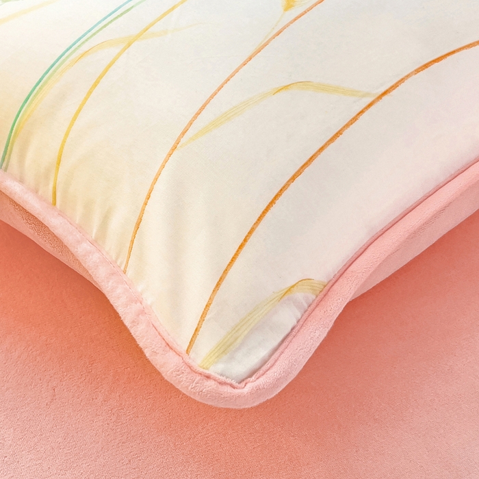 91家纺网 家纺一手货源 找家纺 琪琪阁家纺 2025新款A类全棉纯棉加牛奶绒包边款单被套四件套 麦穗飘香