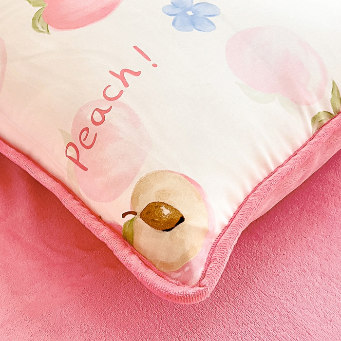 91家纺网 家纺一手货源 找家纺 琪琪阁家纺 2025新款A类全棉纯棉加牛奶绒包边款单被套四件套 蜜桃松鼠