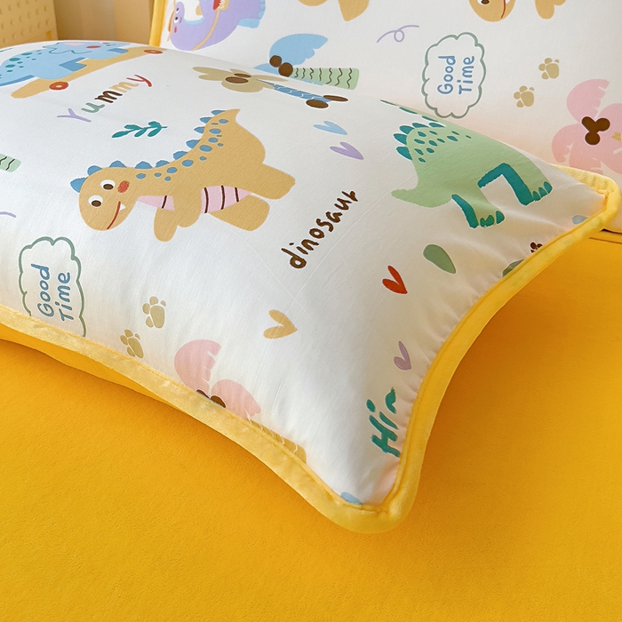 91家纺网 家纺一手货源 找家纺 琪琪阁家纺 2025新款A类全棉纯棉加牛奶绒包边款单被套四件套 奇妙之旅