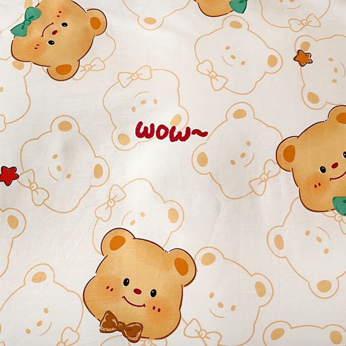 91家纺网 家纺一手货源 找家纺 琪琪阁家纺 2025新款A类全棉纯棉加牛奶绒包边款单被套四件套 瑞迪熊