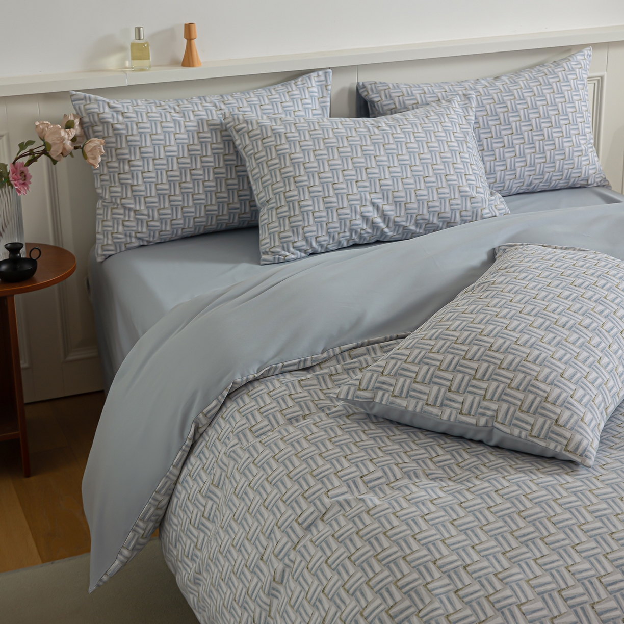 91家纺网 家纺一手货源 找家纺 绫韵家纺 2025秋冬新款印花全棉磨毛冬季加厚纯棉磨毛三件套四件套系列 洛林