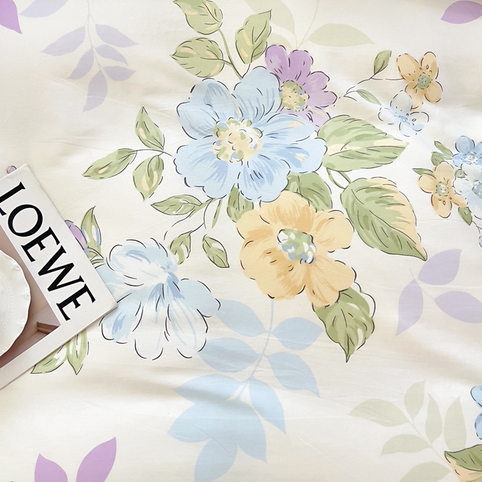 91家纺网 家纺一手货源 找家纺 琪琪阁家纺 2025新款A类全棉纯棉加牛奶绒包边款单被套四件套 水墨嫣然