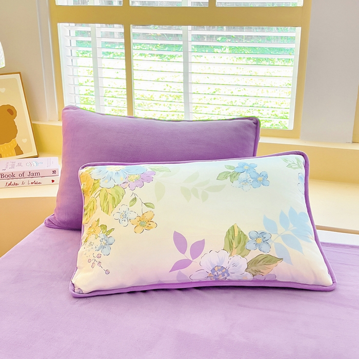 91家纺网 家纺一手货源 找家纺 琪琪阁家纺 2025新款A类全棉纯棉加牛奶绒包边款单被套四件套 水墨嫣然