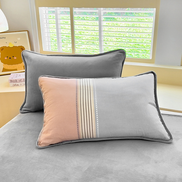 91家纺网 家纺一手货源 找家纺 琪琪阁家纺 2025新款A类全棉纯棉加牛奶绒包边款单被套四件套 悦享生活