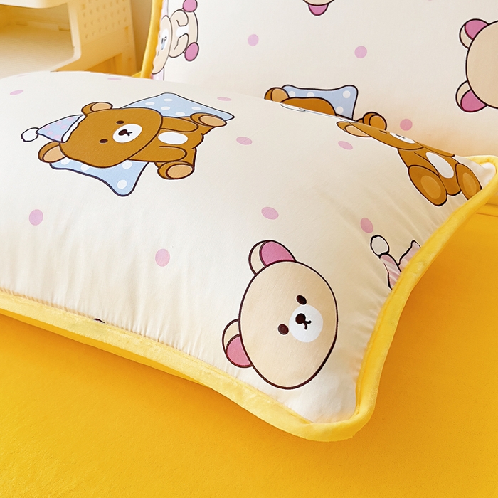 91家纺网 家纺一手货源 找家纺 琪琪阁家纺 2025新款A类全棉纯棉加牛奶绒包边款单被套四件套 枕边语