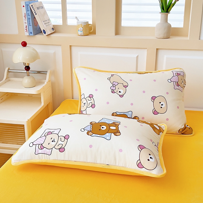 91家纺网 家纺一手货源 找家纺 琪琪阁家纺 2025新款A类全棉纯棉加牛奶绒包边款单被套四件套 枕边语