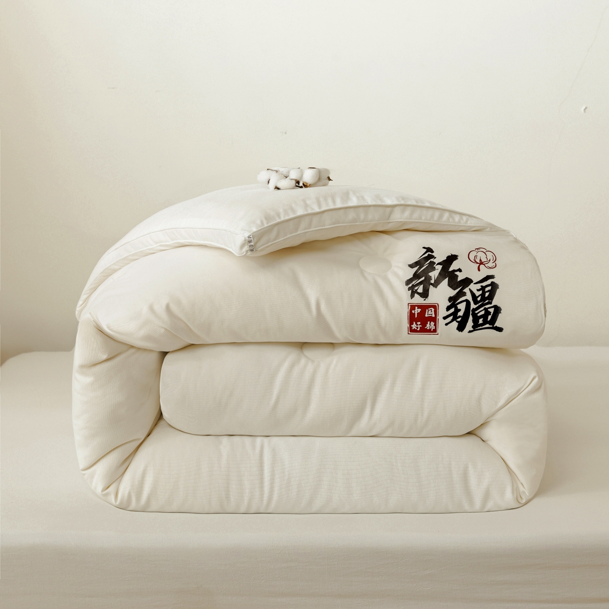 91家纺网 家纺一手货源 找家纺 雯雨家纺 2025新款100%双边立体麻绳棉花冬被被子被芯 双边立体棉花被-白色