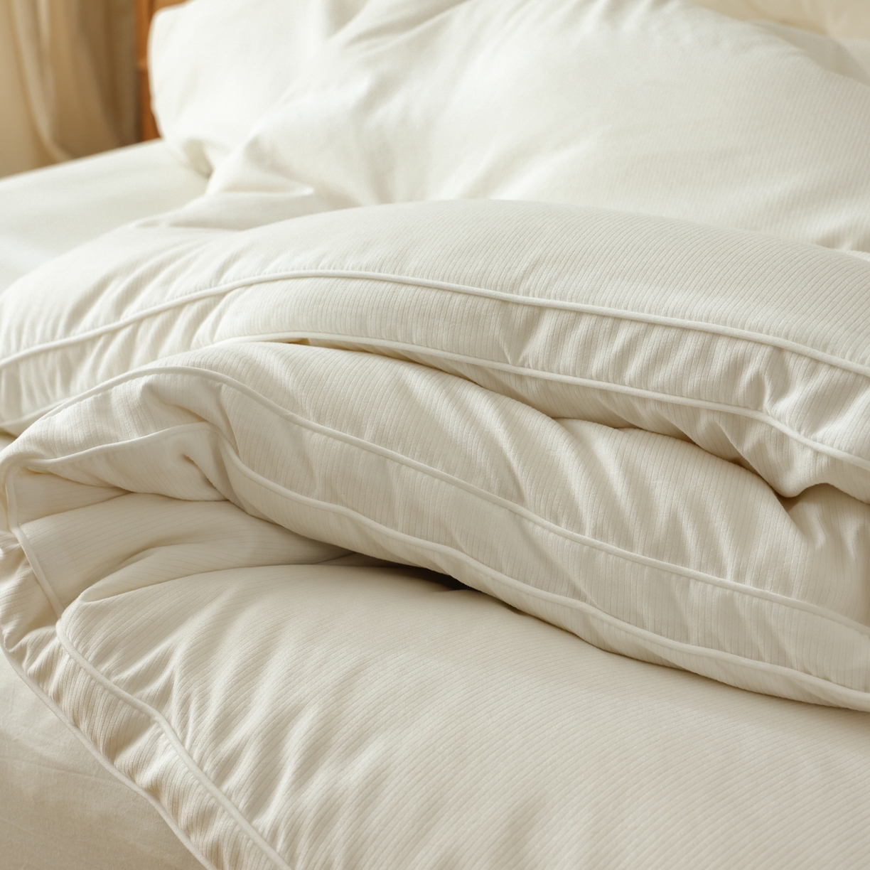 91家纺网 家纺一手货源 找家纺 雯雨家纺 2025新款100%双边立体麻绳棉花冬被被子被芯 双边立体棉花被-白色