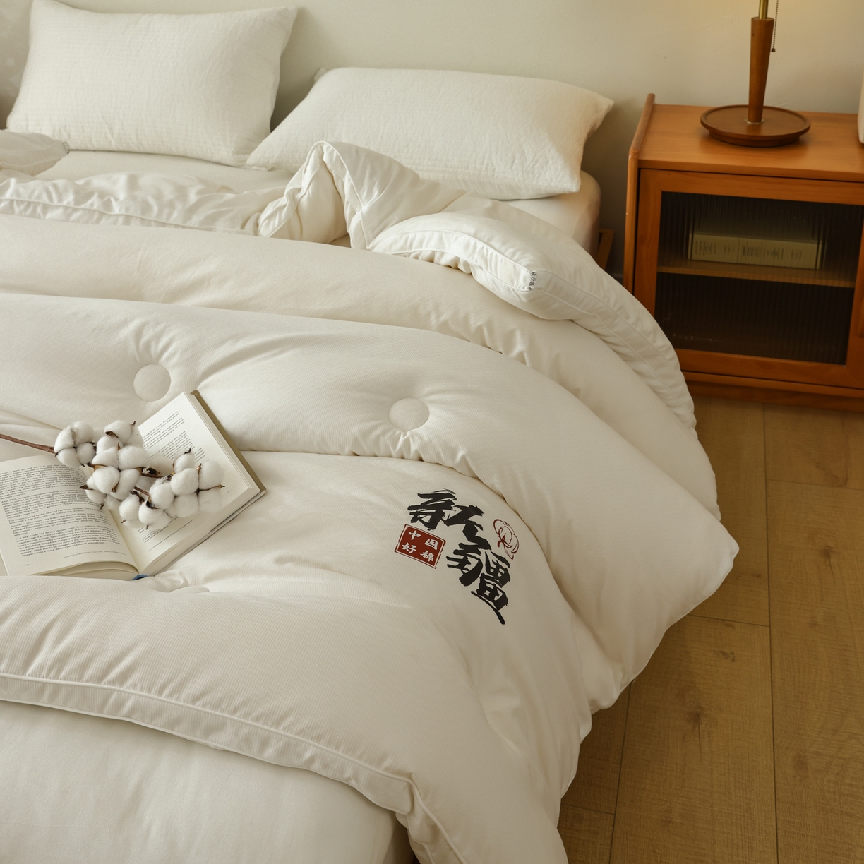 91家纺网 家纺一手货源 找家纺 雯雨家纺 2025新款100%双边立体麻绳棉花冬被被子被芯 双边立体棉花被-白色