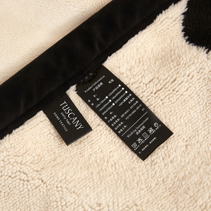 91家纺网 家纺一手货源 找家纺 （总）肖恩毯业 2025新款黑白阳离子熊猫绒多功能毛毯