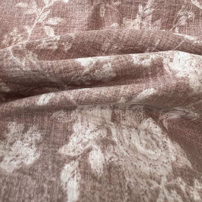 91家纺网 家纺一手货源 找家纺 鑫利来家纺 2025新款加厚高克重亚麻复古原麻皱皱纱印花法式花边四件套 花颜