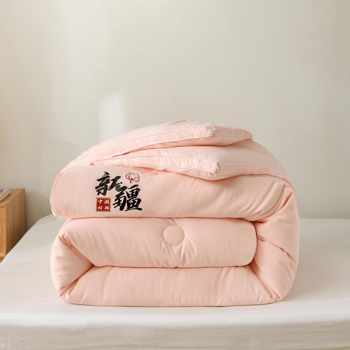 91家纺网 家纺一手货源 找家纺 雯雨家纺 2025新款100%双边立体麻绳棉花冬被被子被芯 双边立体棉花被-粉色