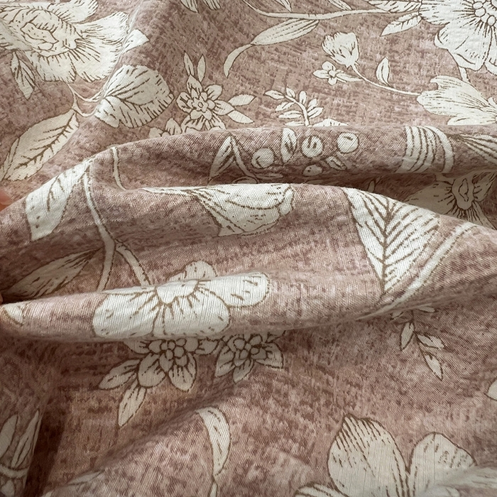 91家纺网 家纺一手货源 找家纺 （总）鑫利来家纺 2025新款加厚高克重亚麻复古原麻皱皱纱印花法式花边四件套