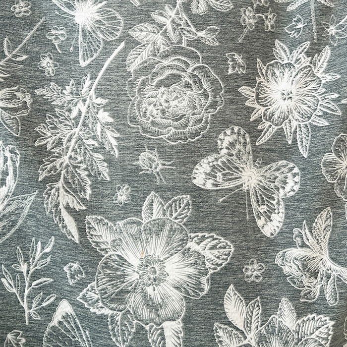 91家纺网 家纺一手货源 找家纺 鑫利来家纺 2025新款加厚高克重亚麻复古原麻皱皱纱印花法式花边四件套 蝶梦