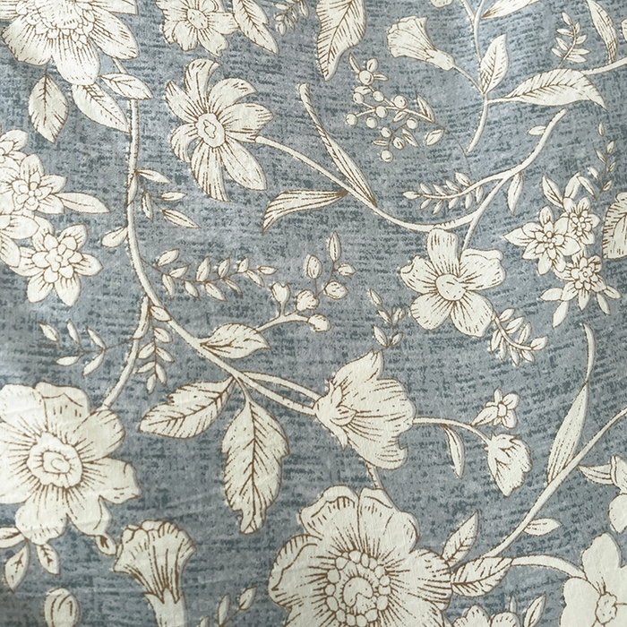 91家纺网 家纺一手货源 找家纺 鑫利来家纺 2025新款加厚高克重亚麻复古原麻皱皱纱印花法式花边四件套 满园花开