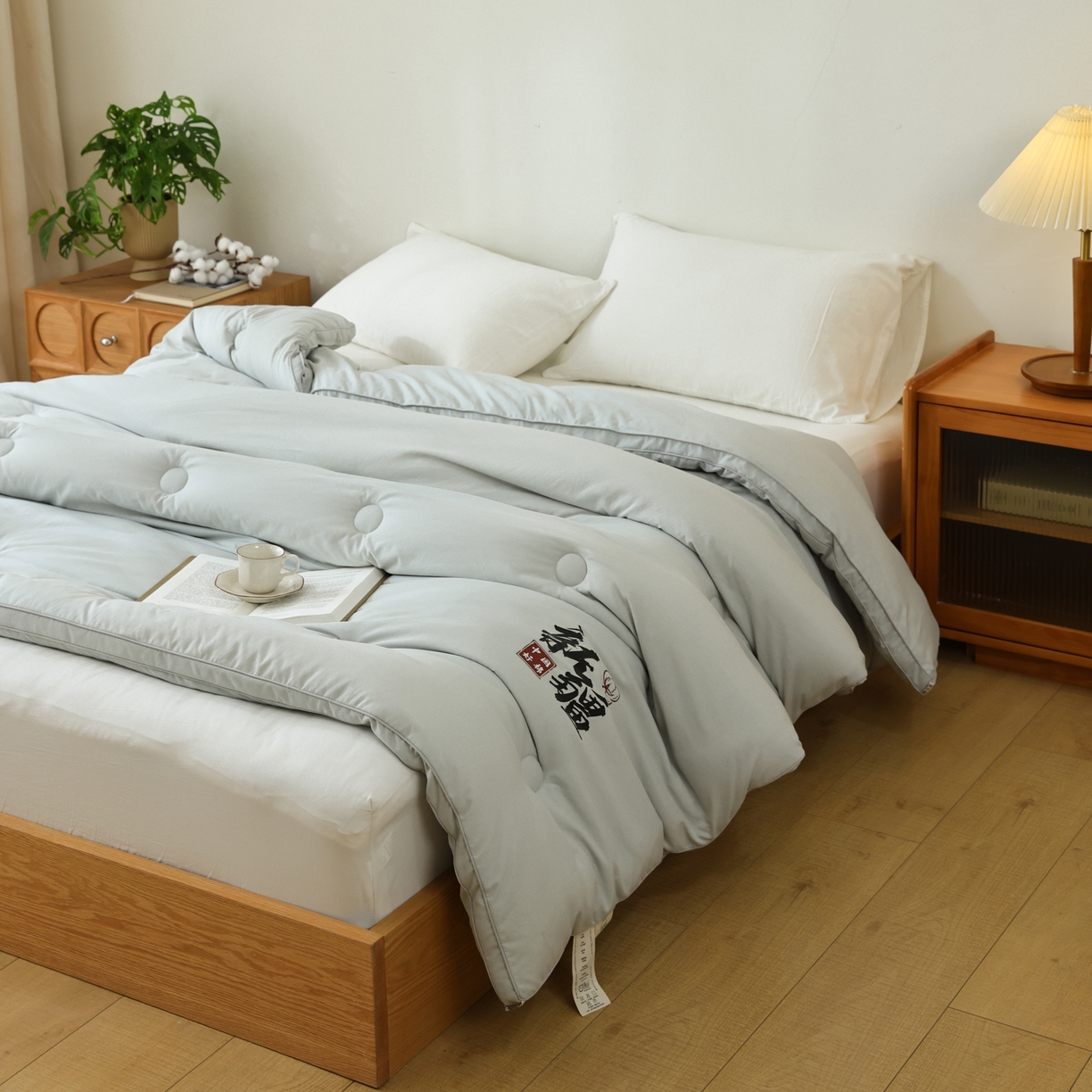 91家纺网 家纺一手货源 找家纺 雯雨家纺 2025新款100%双边立体麻绳棉花冬被被子被芯 双边立体棉花被-灰色