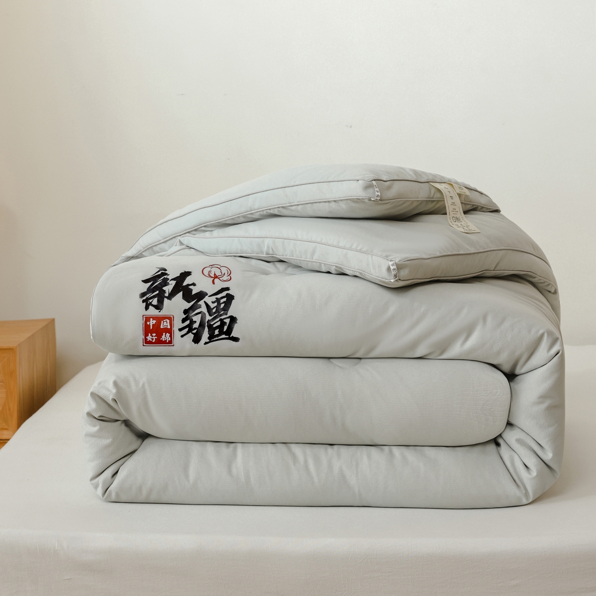 91家纺网 家纺一手货源 找家纺 雯雨家纺 2025新款100%双边立体麻绳棉花冬被被子被芯 双边立体棉花被-灰色