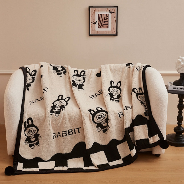 肖恩毯业 2025新款黑白阳离子熊猫绒多功能毛毯 熊猫绒-小布布球