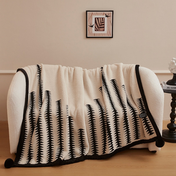 肖恩毯业 2025新款黑白阳离子熊猫绒多功能毛毯 熊猫绒-节节高球