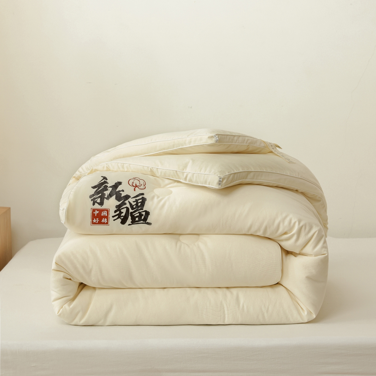 91家纺网 家纺一手货源 找家纺 雯雨家纺 2025新款100%双边立体麻绳棉花冬被被子被芯 双边立体棉花被-米黄