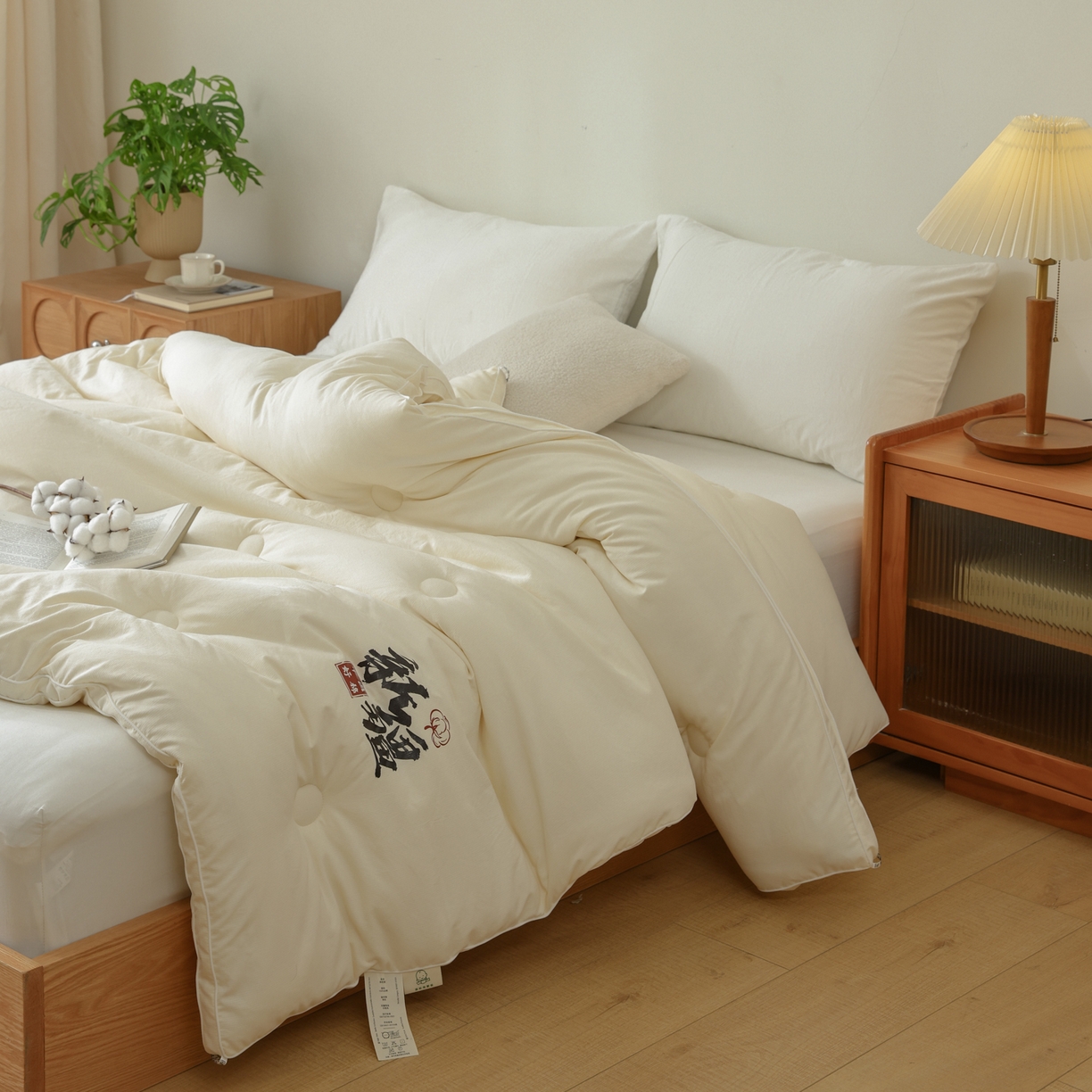 91家纺网 家纺一手货源 找家纺 雯雨家纺 2025新款100%双边立体麻绳棉花冬被被子被芯 双边立体棉花被-米黄