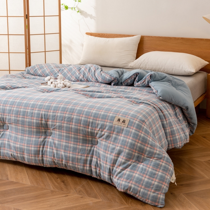 91家纺网 家纺一手货源 找家纺 雯雨家纺 2025新款100%里外全棉纯棉新疆棉花被冬被春秋被夏凉被四季被 印象-兰