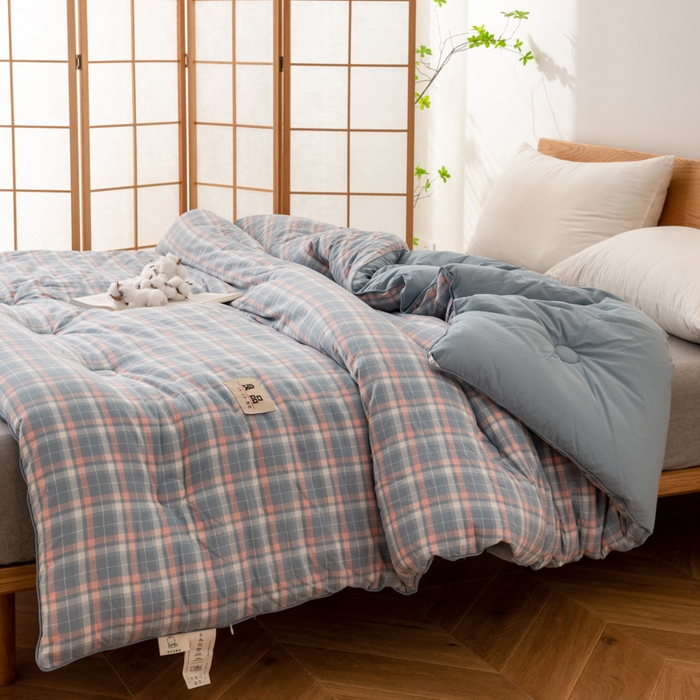 91家纺网 家纺一手货源 找家纺 雯雨家纺 2025新款100%里外全棉纯棉新疆棉花被冬被春秋被夏凉被四季被 印象-兰