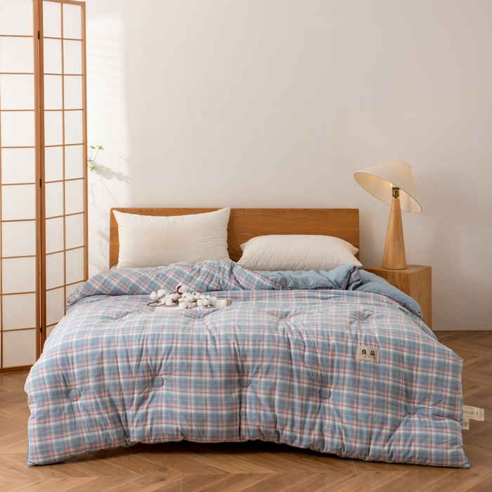 91家纺网 家纺一手货源 找家纺 雯雨家纺 2025新款100%里外全棉纯棉新疆棉花被冬被春秋被夏凉被四季被 印象-兰