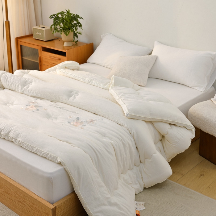 91家纺网 家纺一手货源 找家纺 （总）雯雨家纺 2025新款A类绣花立体麻绳大豆被被子冬被春秋被被芯纤维被冬被被子被芯