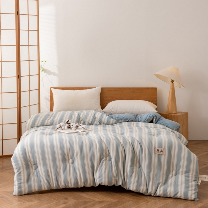 91家纺网 家纺一手货源 找家纺 雯雨家纺 2025新款100%里外全棉纯棉新疆棉花被冬被春秋被夏凉被四季被 布莱格-兰