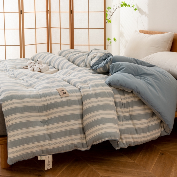 91家纺网 家纺一手货源 找家纺 雯雨家纺 2025新款100%里外全棉纯棉新疆棉花被冬被春秋被夏凉被四季被 布莱格-兰