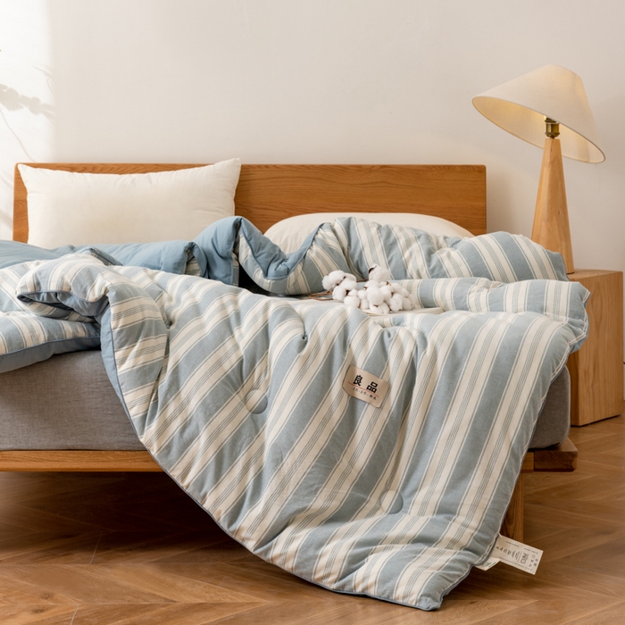91家纺网 家纺一手货源 找家纺 雯雨家纺 2025新款100%里外全棉纯棉新疆棉花被冬被春秋被夏凉被四季被 布莱格-兰