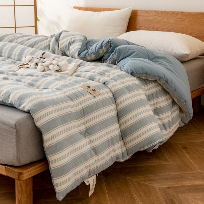 91家纺网 家纺一手货源 找家纺 雯雨家纺 2025新款100%里外全棉纯棉新疆棉花被冬被春秋被夏凉被四季被 布莱格-兰