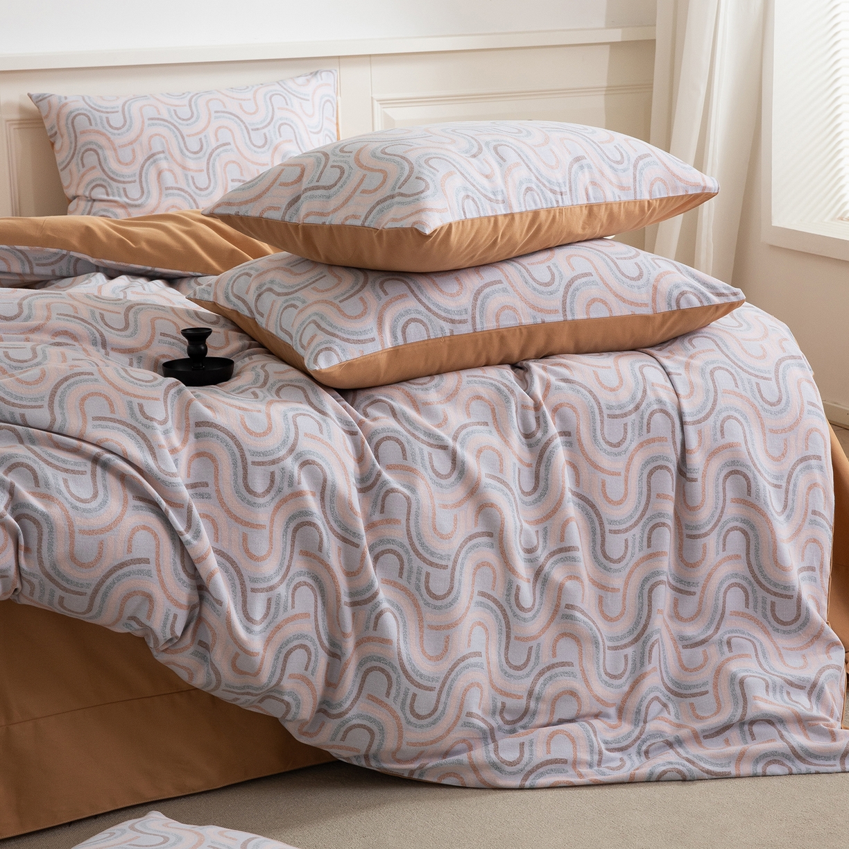 91家纺网 家纺一手货源 找家纺 绫韵家纺 2025秋冬新款印花全棉磨毛冬季加厚纯棉磨毛三件套四件套系列 摩菲