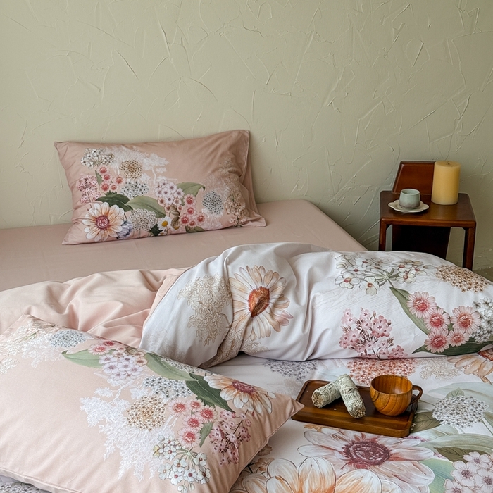 91家纺网 家纺一手货源 找家纺 窝米 2025新款全棉纯棉火山磨毛花卉系列四件套-第三批 葵野