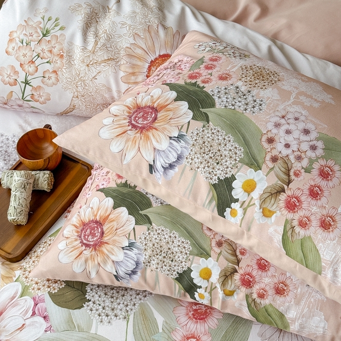 91家纺网 家纺一手货源 找家纺 窝米 2025新款全棉纯棉火山磨毛花卉系列四件套-第三批 葵野