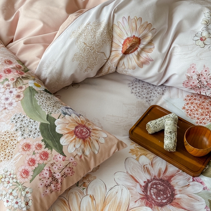 91家纺网 家纺一手货源 找家纺 窝米 2025新款全棉纯棉火山磨毛花卉系列四件套-第三批 葵野