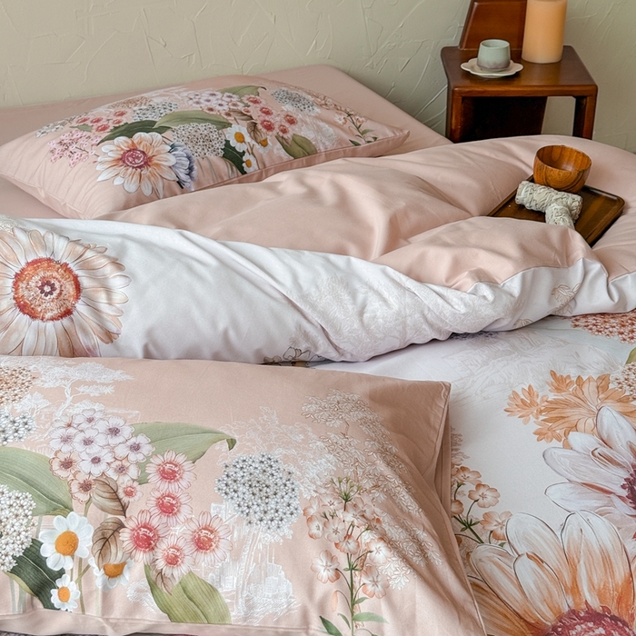 91家纺网 家纺一手货源 找家纺 窝米 2025新款全棉纯棉火山磨毛花卉系列四件套-第三批 葵野