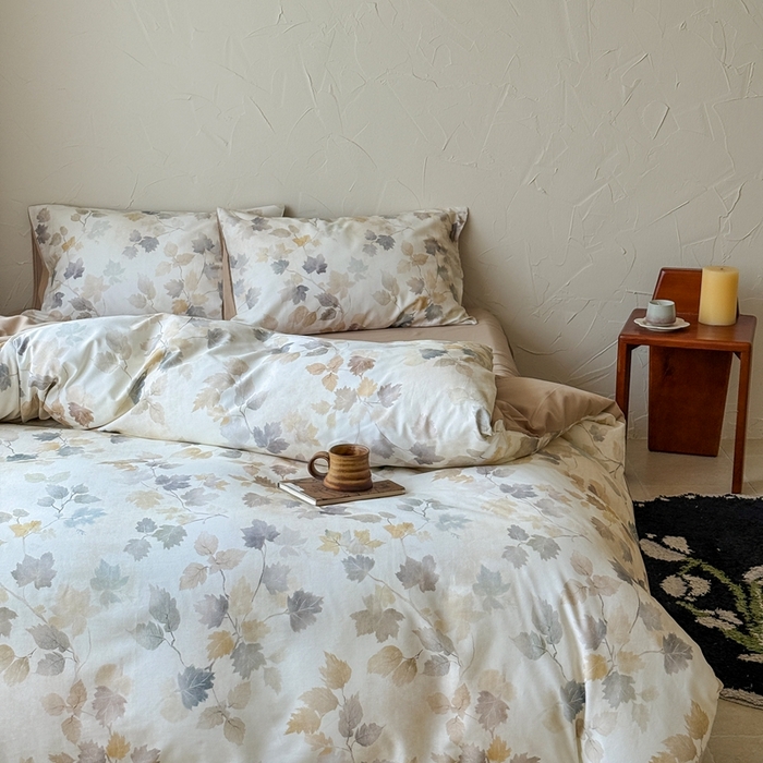 91家纺网 家纺一手货源 找家纺 窝米 2025新款全棉纯棉火山磨毛花卉系列四件套-第三批 颜兮米