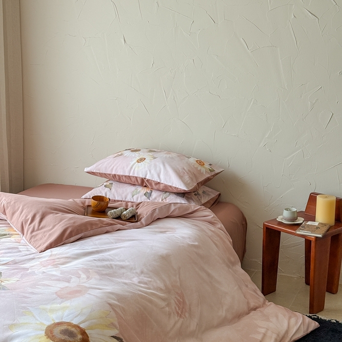 91家纺网 家纺一手货源 找家纺 窝米 2025新款全棉纯棉火山磨毛花卉系列四件套-第三批 葵旋