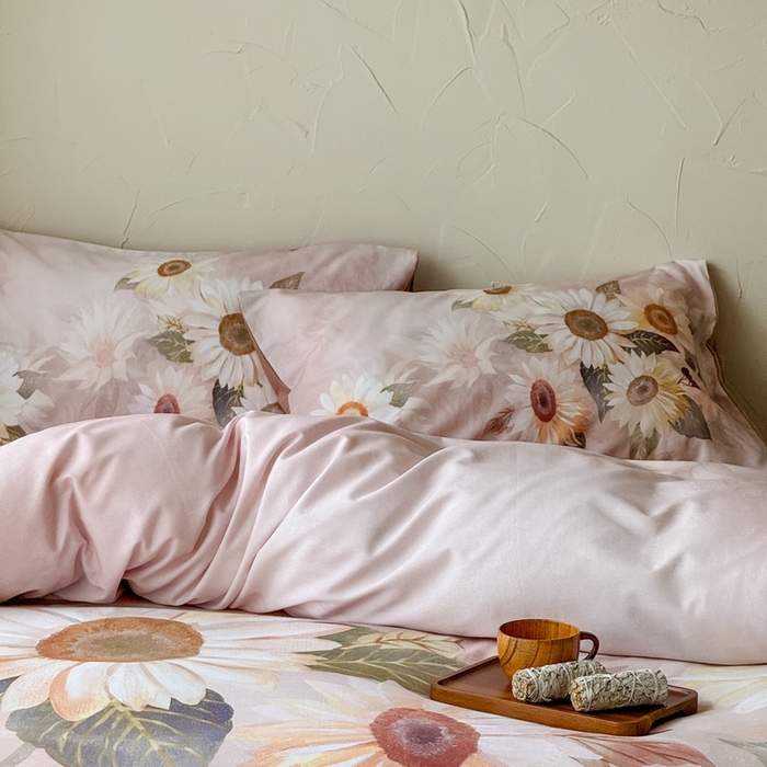 91家纺网 家纺一手货源 找家纺 窝米 2025新款全棉纯棉火山磨毛花卉系列四件套-第三批 葵旋