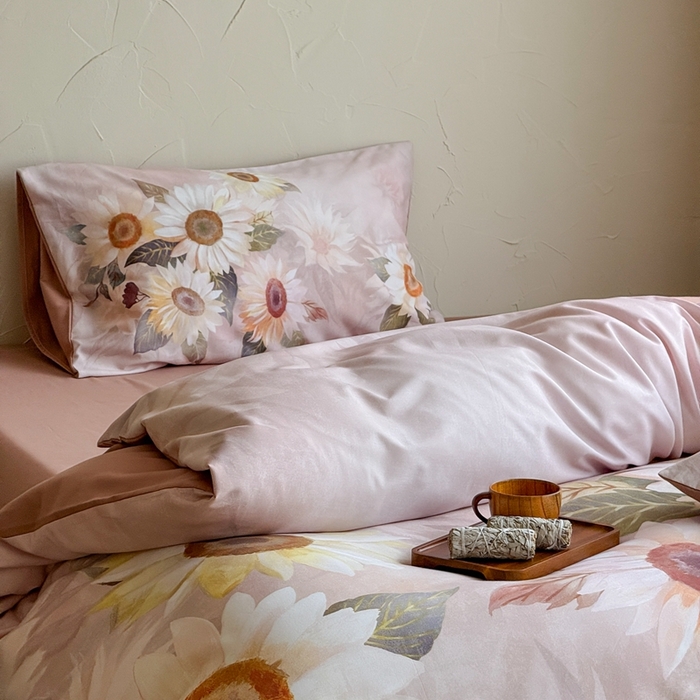 91家纺网 家纺一手货源 找家纺 窝米 2025新款全棉纯棉火山磨毛花卉系列四件套-第三批 葵旋