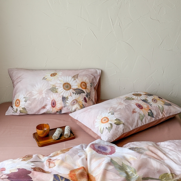 91家纺网 家纺一手货源 找家纺 窝米 2025新款全棉纯棉火山磨毛花卉系列四件套-第三批 葵旋