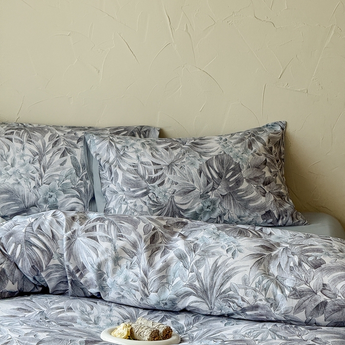 91家纺网 家纺一手货源 找家纺 窝米 2025新款全棉纯棉火山磨毛花卉系列四件套-第三批 疏影-蓝