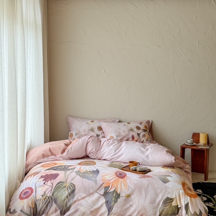 91家纺网 家纺一手货源 找家纺 窝米 2025新款全棉纯棉火山磨毛花卉系列四件套-第三批 葵旋