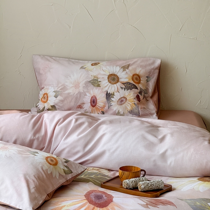 91家纺网 家纺一手货源 找家纺 窝米 2025新款全棉纯棉火山磨毛花卉系列四件套-第三批 葵旋