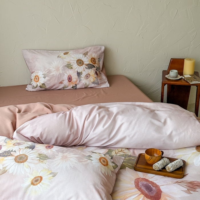 91家纺网 家纺一手货源 找家纺 窝米 2025新款全棉纯棉火山磨毛花卉系列四件套-第三批 葵旋