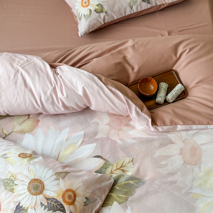 91家纺网 家纺一手货源 找家纺 窝米 2025新款全棉纯棉火山磨毛花卉系列四件套-第三批 葵旋