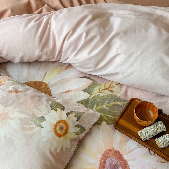 91家纺网 家纺一手货源 找家纺 窝米 2025新款全棉纯棉火山磨毛花卉系列四件套-第三批 葵旋